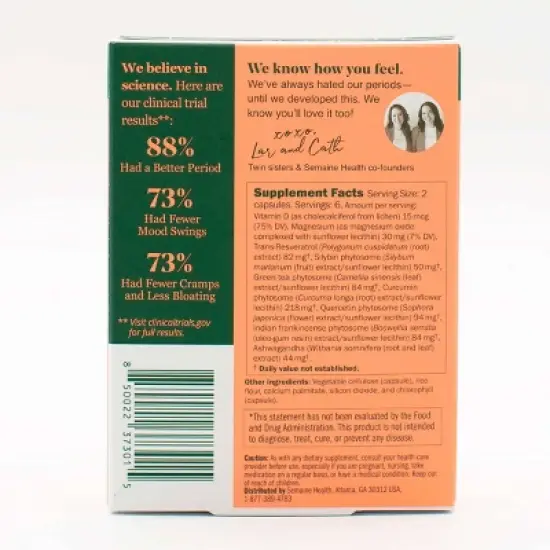 Semaine Health Plant-Based Menstrual Relief Pill - 12ct image {1}