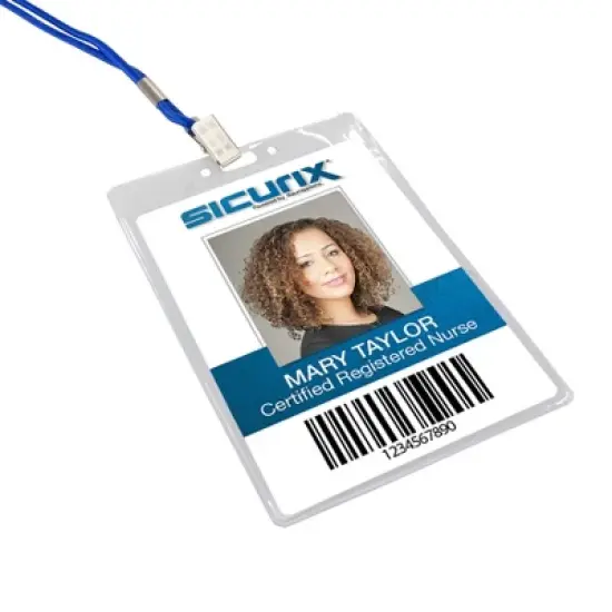 SICURIX Vinyl Badge Holder, Vertical, 4-1/2" x 6-3/4", Pack of 100 image {2}