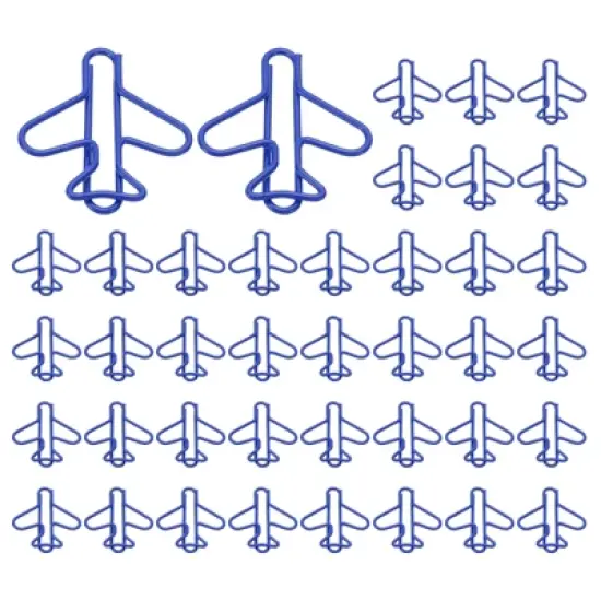 Unique Bargains Home Office Supplies Metal Plane Shape Cute Funny Decorative Paper Clip 100 Pcs image {5}