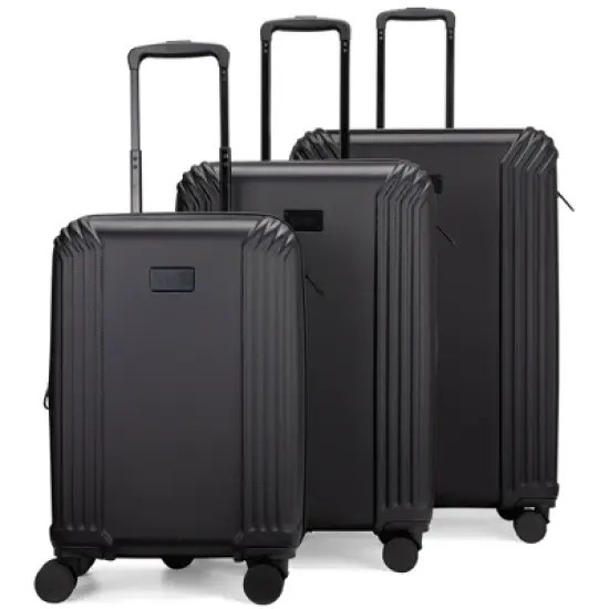 Badgley Mischka Evalyn 3pc Hardside Checked Expandable Spinner Luggage Set  image {4}