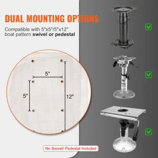 VEVOR Captain Bucket Seat, Pontoon Boat Seat with Thickened Sponge Padding, Boat Captain Chair for Fishing Boat, Sightseeing Boat, Speedboat, Canoe image {6}