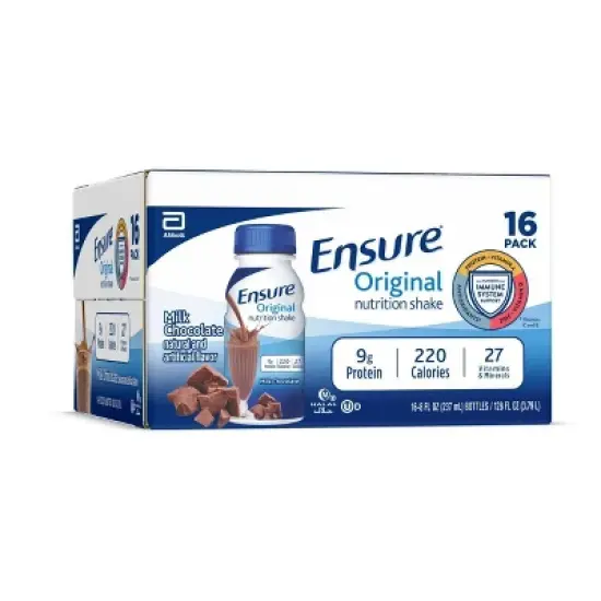 Ensure Original Nutrition Shake - Milk Chocolate - 16ct/128 fl oz image {1}