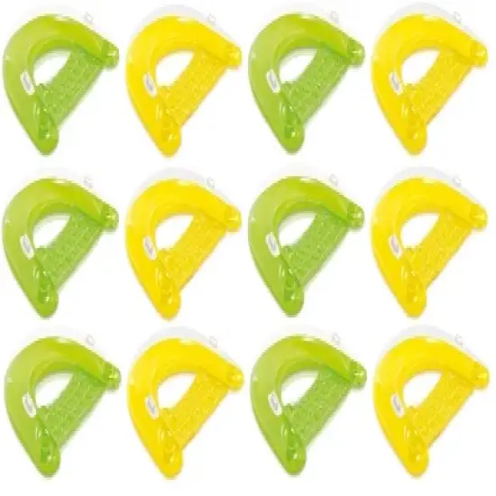 Intex Sit 'N Float Inflatable Lounges 60" X 39" Green & Yellow 12-Pack image {1}