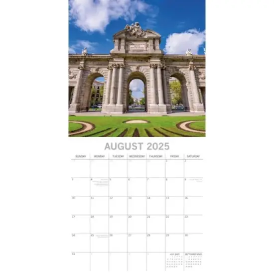 The Gifted Stationery 2025 Square Wall Calendar, Madrid, 16-Month Passport Collection Theme with 180 Reminder Stickers(12x12 In) image {2}