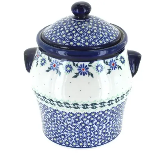 Blue Rose Polish Pottery 1100 Zaklady Large Canister image {10}