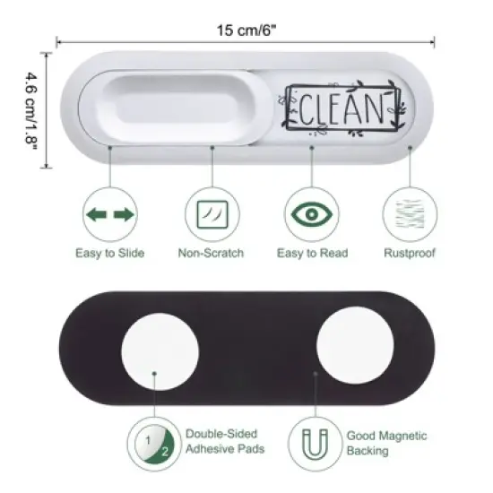 Unique Bargains Kitchen Hotel Indicator Clean Dirty Sign Oval Dishwasher Magnet image {1}