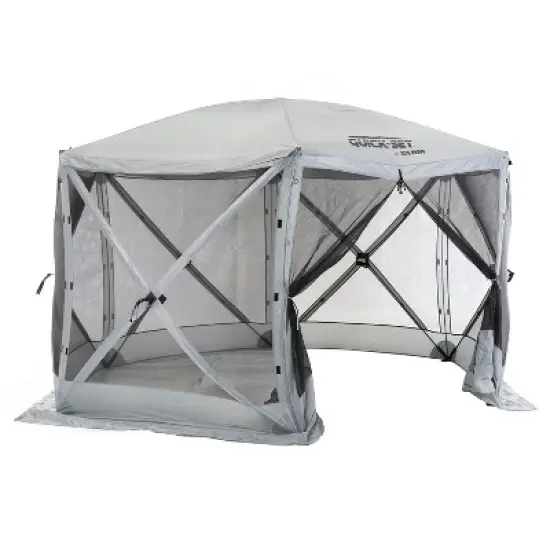 CLAM Quick-Set Escape Portable Pop-Up Outdoor Camping Gazebo Screen Tent Sided Canopy Shelter with Ground Stakes & Carry Bag image {5}