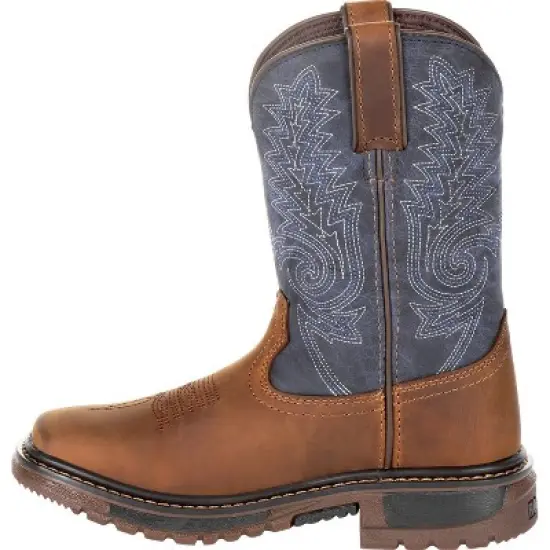 Kids Brown Rocky Ride FLX Western Boot image {4}