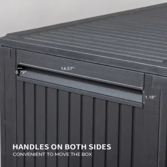 KTMBDW 90 Gallon Waterproof Large Resin Deck Box Indoor Outdoor Lockable Storage Container for Patio Furniture Cushions Garden Tools image {6}