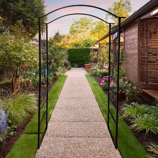 Elegance Garden Arch &ndash; Decorative Black Steel Outdoor Garden Archway (82" H &times; 46" W &times; 17.75" D) image {4}
