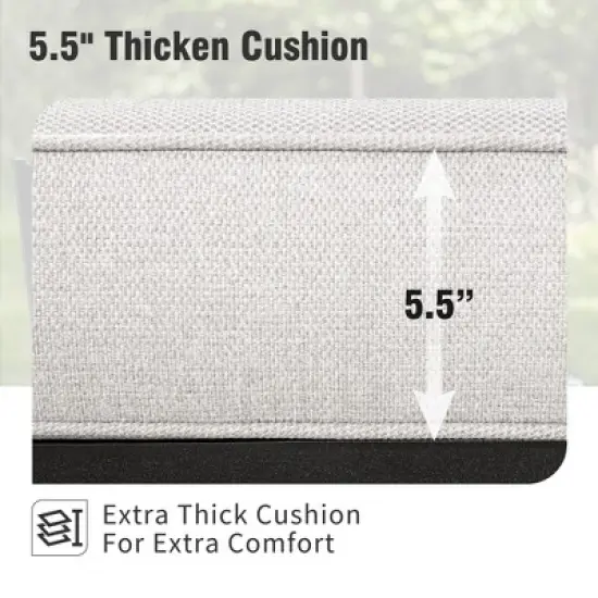 Captiva Designs Outdoor Half-Moon Sectional Patio Conversation Sets with 2 Round Table for Garden, Poolside, Balcony, Backyard image {9}