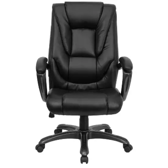 High Back Executive Swivel Office Chair Black Leather - Flash Furniture image {3}