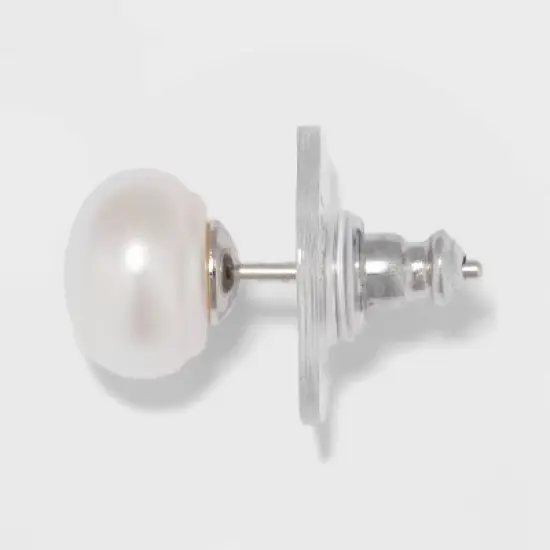Sterling Silver Freshwater Pearl Stud Fine Jewelry Earrings - A New Day&trade; Silver/White image {1}