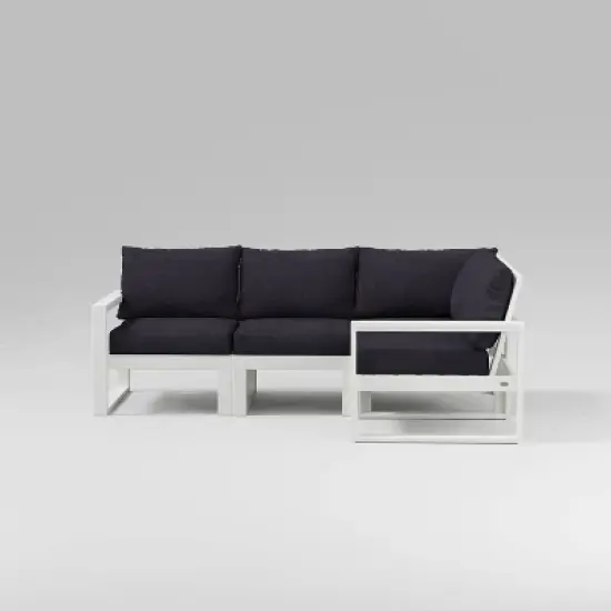 POLYWOOD 4pc EDGE Modular Deep Seating Outdoor Patio Sectional Sofa Furniture Set image {10}