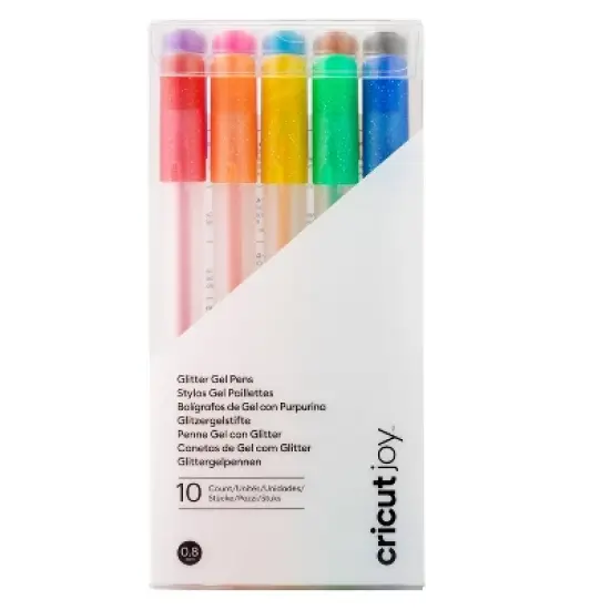 Cricut Joy 10pk Glitter Gel Rainbow Pen Set: Multicolored 1.0mm Gel Pens for Art & Stationery image {4}