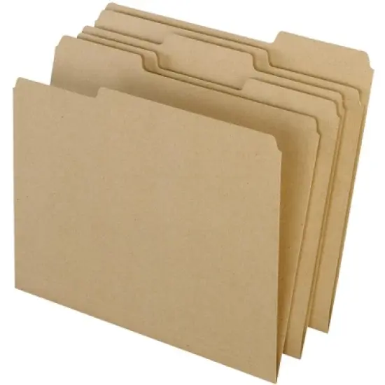Pendaflex Earthwise Recycled Colored File Folders 1/3 Top Tab Letter Natural 100/BX 04342 image {1}