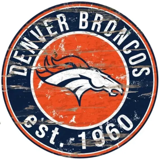 NFL Fan Creations Round Distressed Sign image {3}
