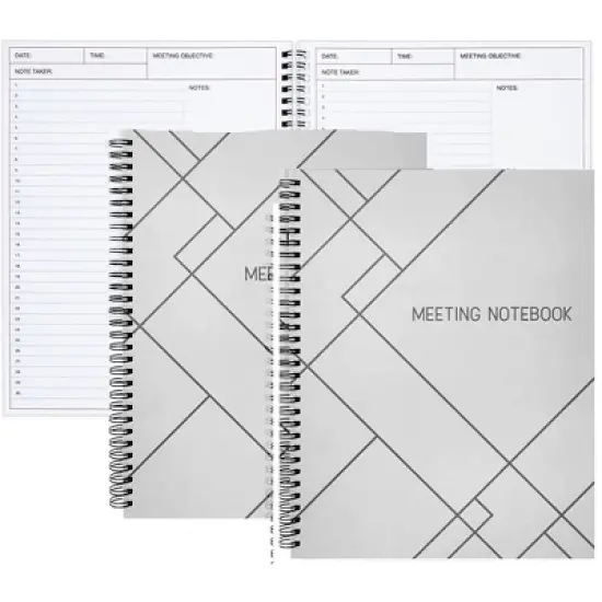 Juvale 2 Pack Meeting Notebooks for Work, Spiral-Bound Daily Planner for Project Management, Office, 160 Pages, 8.5 x 11 In image {5}