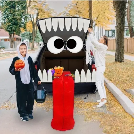 4E's Novelty Trunk or Treat Car Decorations Kit - Reusable Trunk or Treat Teeth with Huge Monster Tongue for Halloween Decorations Outdoor Use image {2}