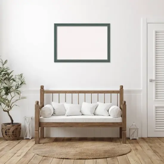 Amanti Art 39"x27" Upcycled Wood Frame White Cork Board Teal/Gray : Wall Mounted, Bulletin Board image {5}