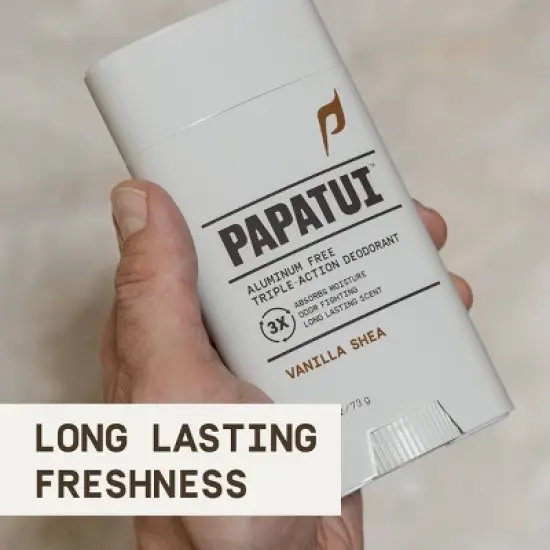 Papatui Men's Aluminum-Free 48-Hour Odor Protection Solid Deodorant - Vanilla Shea - 2.6oz image {3}