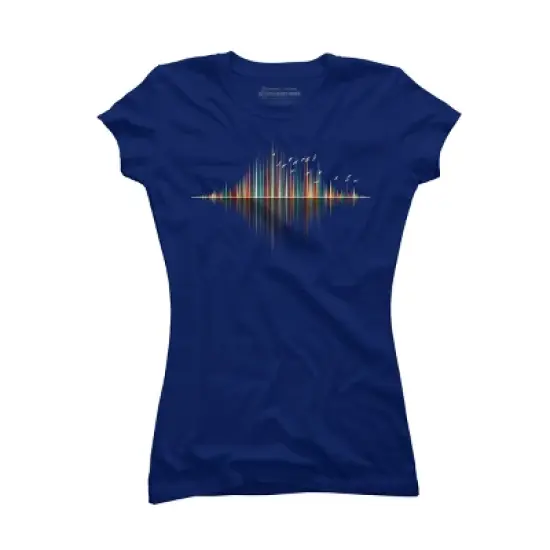 Junior's Design By Humans Nature's Music - Sound Wave By NomAdartStudio T-Shirt image {7}