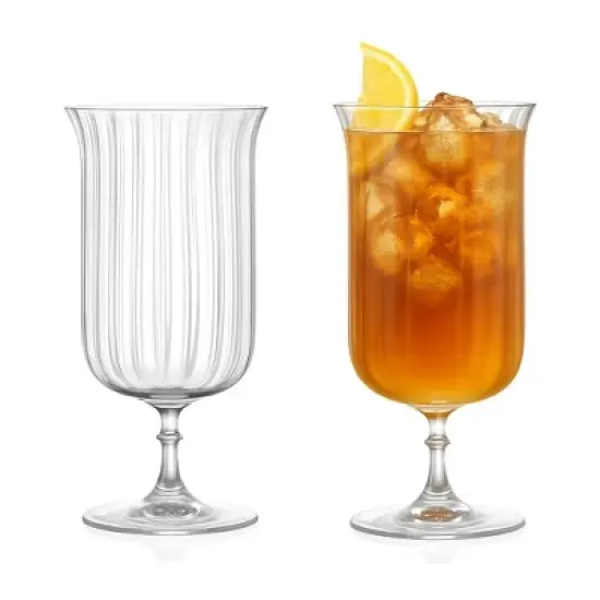 LEMONSODA Premium Rims Orient-Coupe Ribbed Cocktail Glasses - Set of 2 - 11.5oz image {5}