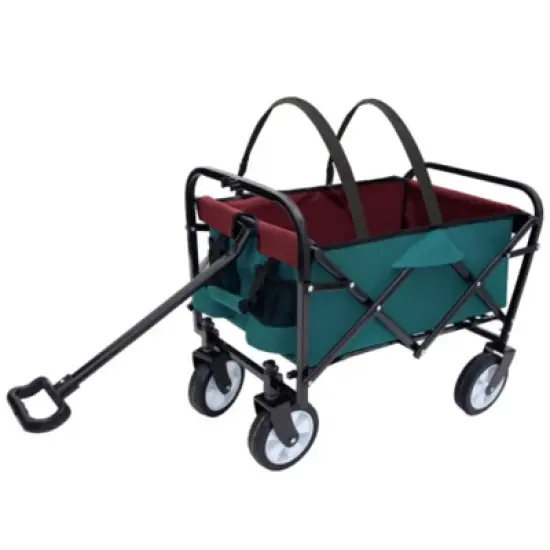 FURNIinspire Outdoor Serving Carts Minimeetall Multi-use Bag Foldable Heavy Duty Utility Cart Utility Wagon Grocery Cart, Cyan, 25.98"*17.32"*37.4" image {3}