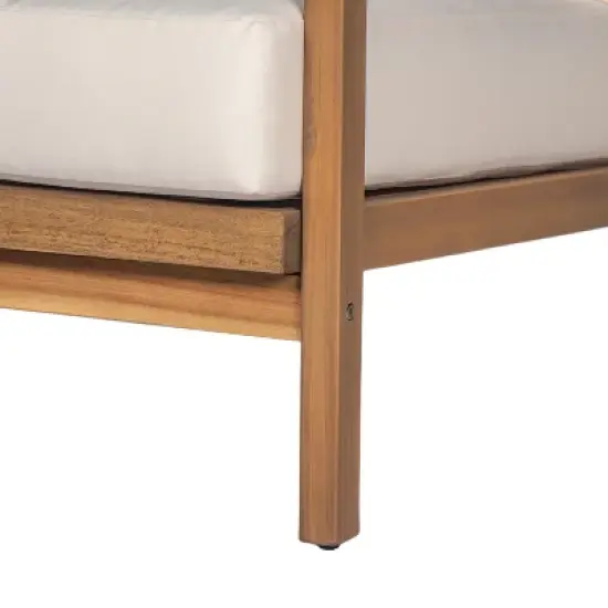 Christopher Knight Home Ivana Patio Woven Rope Acacia Wood Club Chair with Deep Cushions image {7}