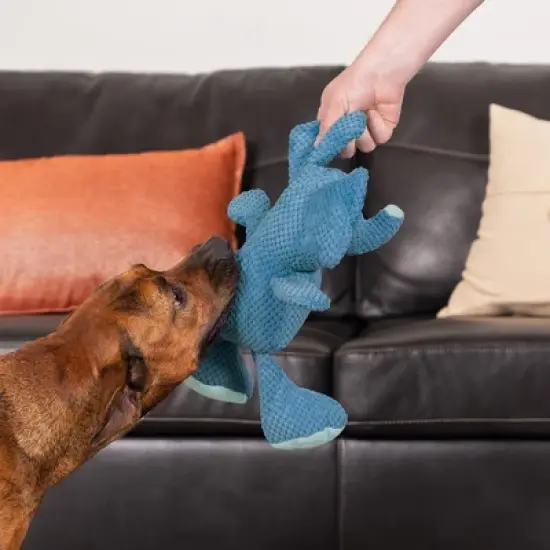 goDog Checkers Elephant Squeaky Plush Dog Toy with Chew Guard Technology image {5}