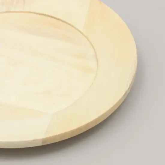 13" Handcrafted Wood Charger Plate Wooden Dinning Placemat Artisan Wood Tableware image {6}
