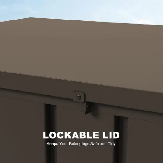 PURPLE LEAF Outdoor Deck Box Waterproof Lockable Storage Box Container with Lid Deck Organization image {5}