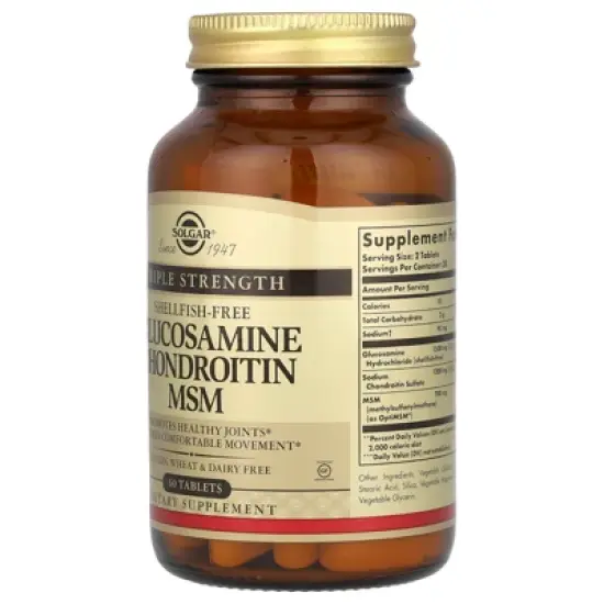 Solgar Glucosamine Chondroitin MSM, Triple Strength, 60 Tablets image {3}