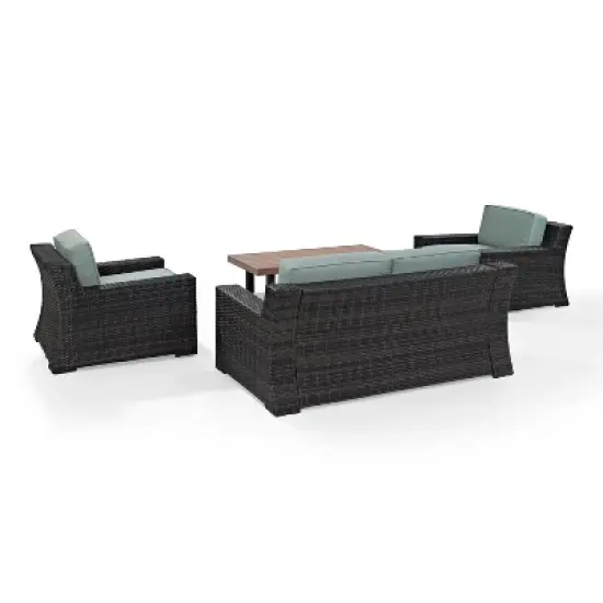 Beaufort 4pc Outdoor Wicker Seating Set - Mist - Crosley image {7}