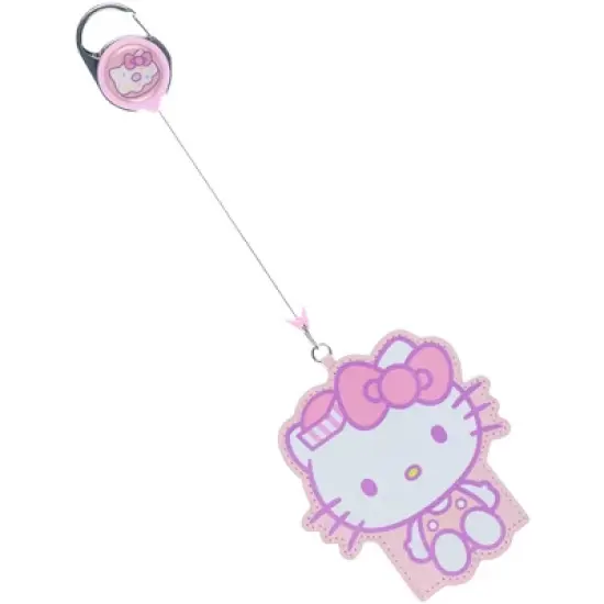 Hello Kitty and Friends Snack Shop Hello Kitty Retractable ID Badge Reel Lanyard Keychain with Lobster Claw Clasp Pink image {2}
