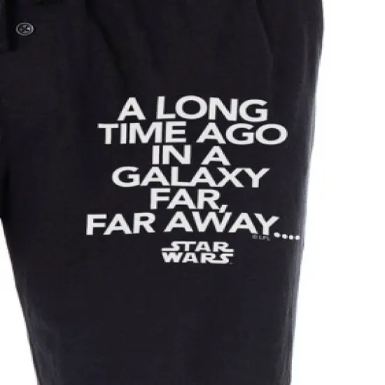 Star Wars Men's A Long Time Ago in a Galaxy Far Far Away Sleep Pajama Pants Black image {2}