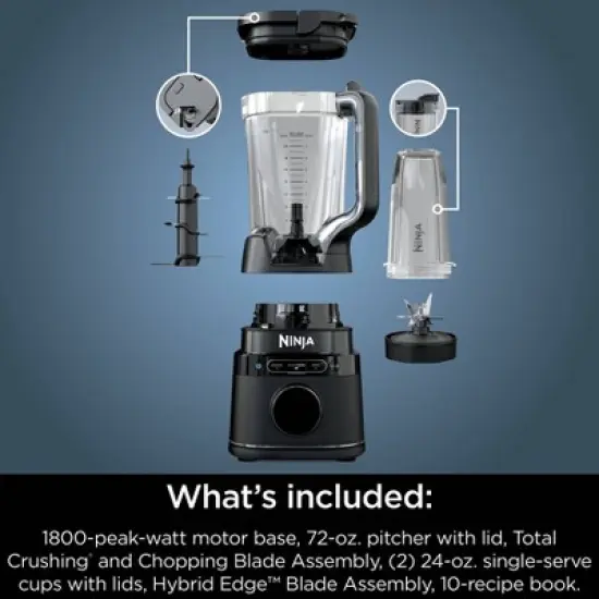 Ninja Detect Power Blender Pro + Personal Single-Serve, BlendSense Technology, 1800PW, Pitcher, To-Go Cups - TB301 image {13}