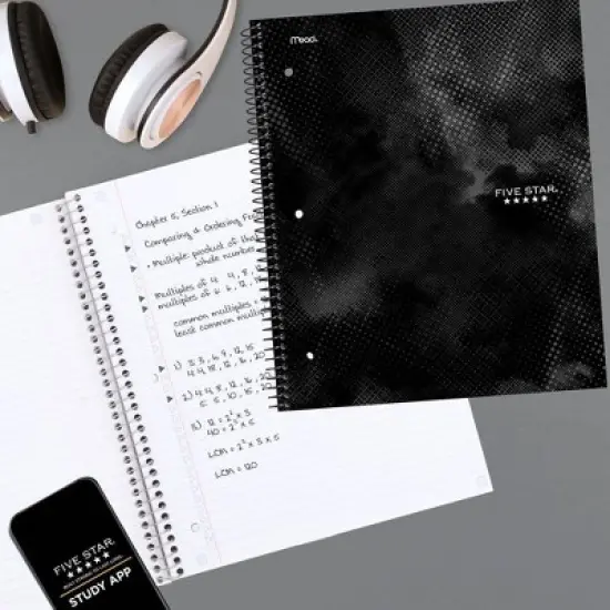 Five Star Active Subject Notebook 80ct Black image {6}
