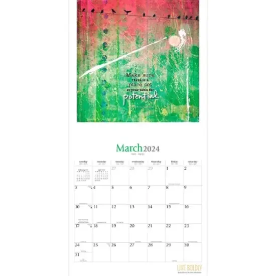 Brush Dance 2024 Wall Calendar 12"x12" Live Boldly image {2}