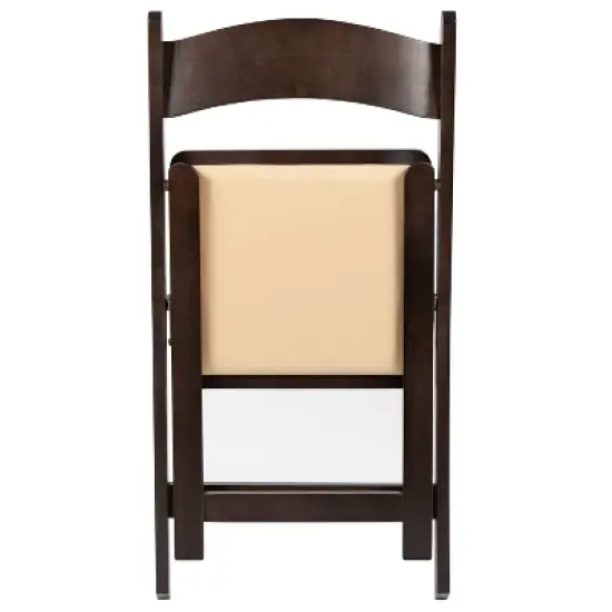 Emma and Oliver Chocolate Wood Folding Chair with Detachable Vinyl Padded Seat image {8}
