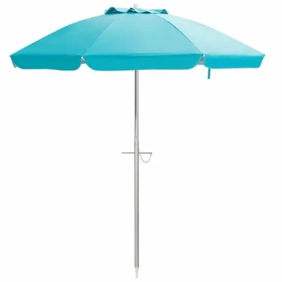 Costway 6.5 FT Patio Beach Umbrella Sun Shade Tilt Aluminum Sports Portable Carry Bag Multicolor/Blue/Turquoise/Beige image {8}
