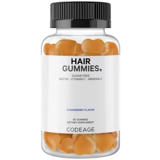 Codeage Hair Gummies, Biotin, Vitamin C, Inositol, Zinc, Folic Acid, Sugar-Free Supplement - 60ct image {16}