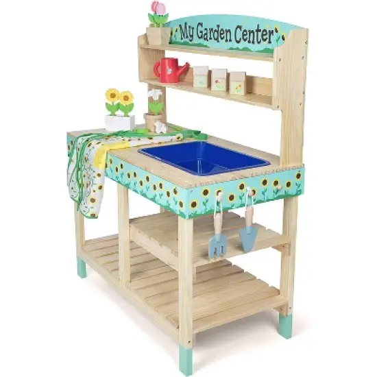 Svan Wooden Toy Gardening Center Indoor Playset - 22 Pc Garden Stand Set - Interactive & Fun Pretend Playtime, Great for Summertime! image {3}