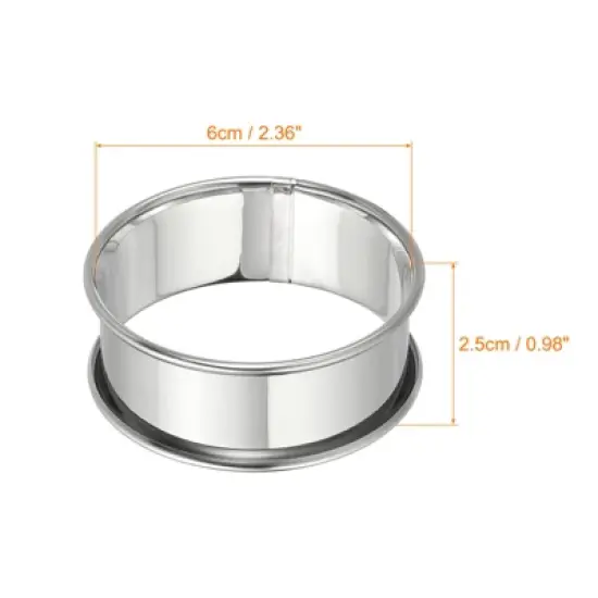 Unique Bargains Stainless Steel Double Rolled Nonstick Durable Cake Rings image {1}