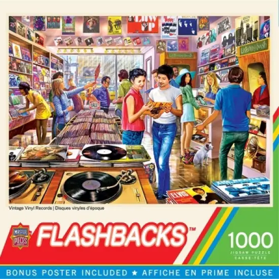 MasterPieces 1000 Piece Puzzle - Vintage Vinyl Records - 19.25"x26.75" image {1}