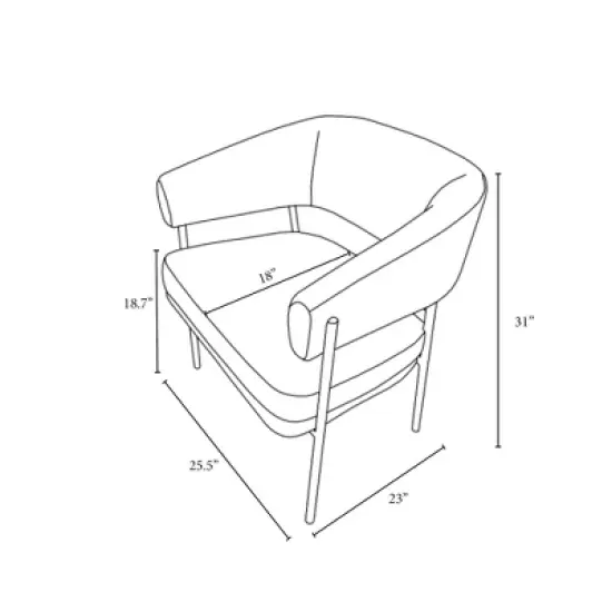 Rosemead Metal Frame and Rounded Back Faux Sherling Accent Chair Cream - Threshold&trade; designed with Studio McGee image {5}