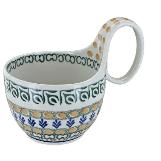 Blue Rose Polish Pottery 845 Ceramika Artystyczna Soup Mug image {13}
