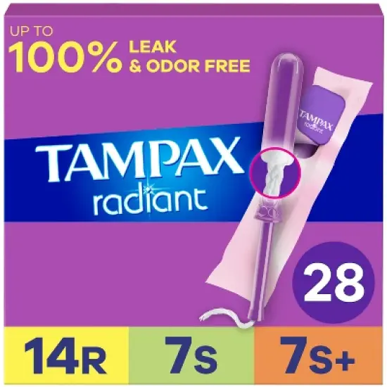 Tampax Radiant Triple Pack Regular/Super/Super Plus Absorbency Unscented Tampons - 28ct image {14}