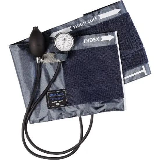 MABIS Precision Series Aneroid Sphygmomanometer Manual Blood Pressure Set with Calibratrated Nylon Cuff and Carrying Case, Thigh image {2}