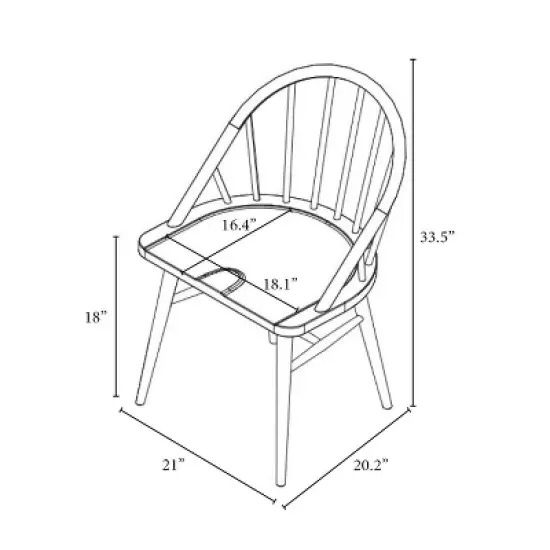 2pk Adwolf Rounded Spindle Dining Chairs Black - Threshold&trade; image {7}